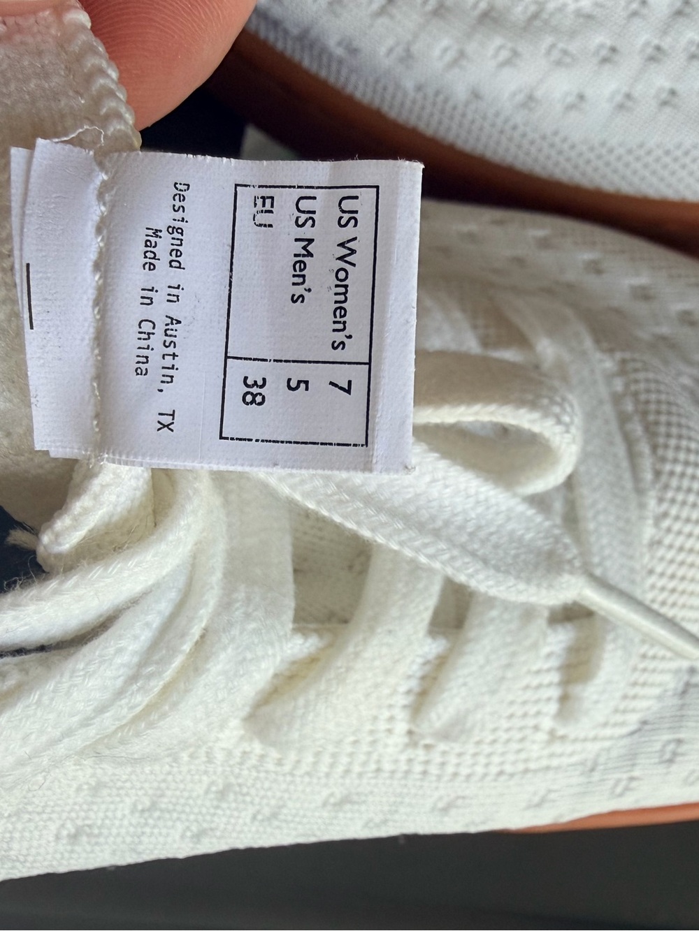 Suavs Unisex Ivory Knit Sneakers with Tan Sole - Picture 6 of 10